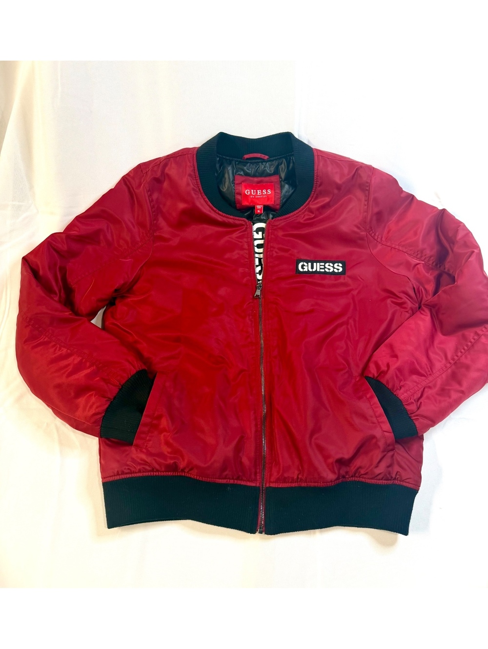 GUESS Red Bomber Jacket XL